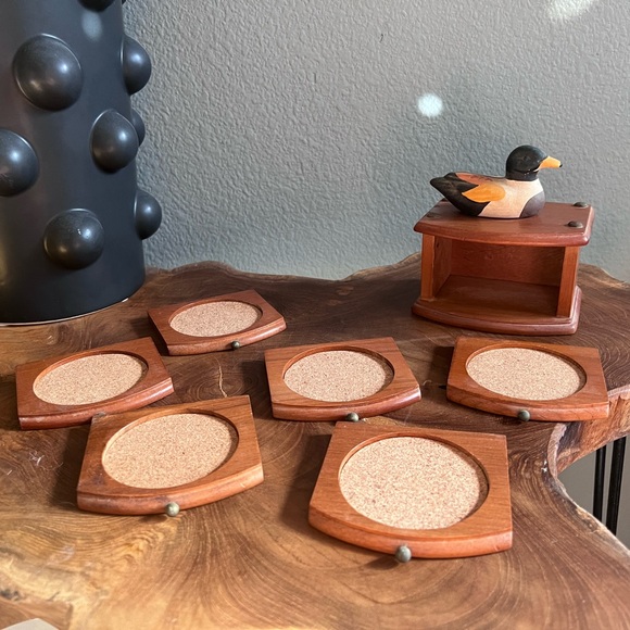 Vintage Mallard Duck Coaster set of 6 - Picture 3 of 4